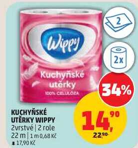 KUCHYŇSKÉ UTĚRKY WIPPY, 2vrstvé, 2 role
