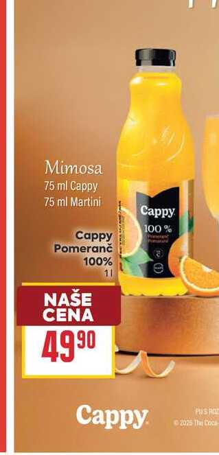 Cappy Pomeranč 100% 1l