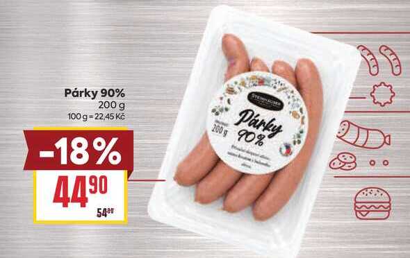 Párky 90% 200 g