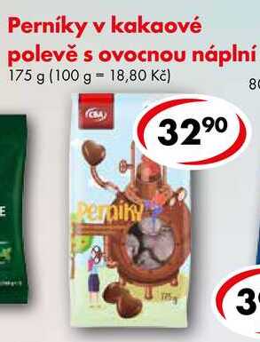 Perníky v kakaové polevě s ovocnou náplní, 175 g 
