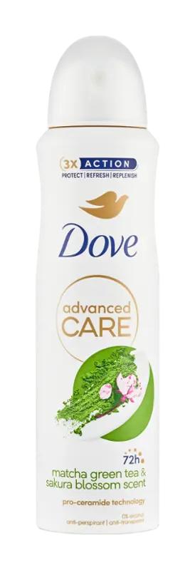 Dove Antiperspirant sprej pro ženy Advanced Care Matcha a Zelený čaj, 150 ml