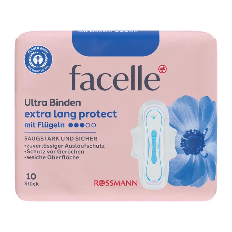 facelle Hygienické vložky Ultra Extra Long Protect s křidélky, 10 ks