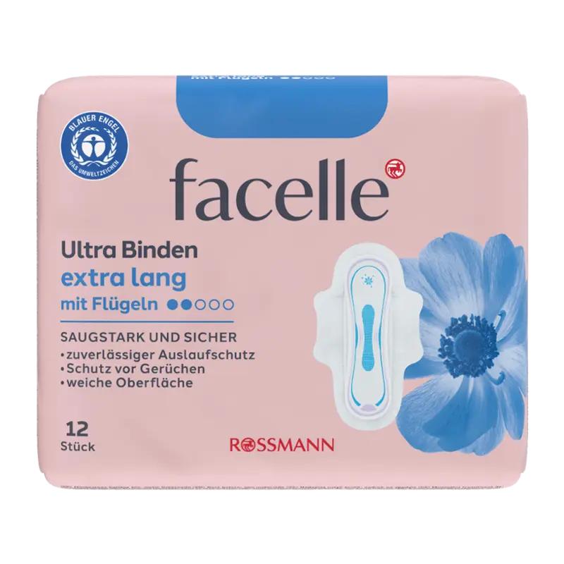 facelle Hygienické vložky Ultra Extra Long s křidélky, 12 ks