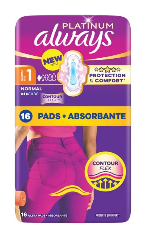 Always Hygienické vložky Platinum Normal s křidélky vel. 1, 16 ks