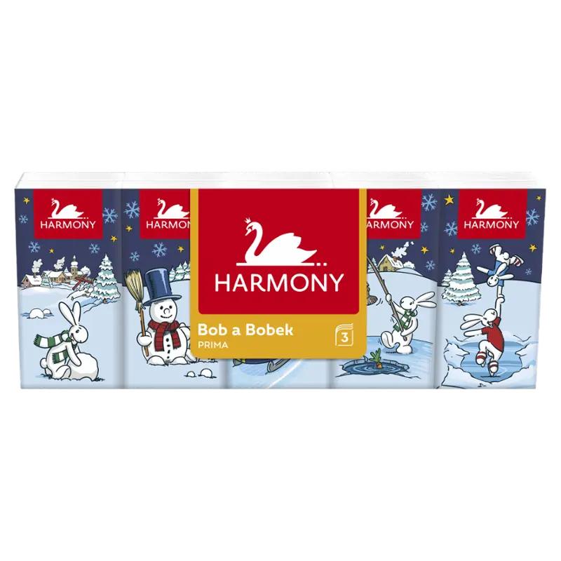 Harmony Papírové kapesníky 3vrstvé, 10 ks