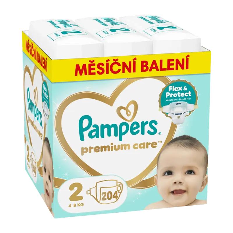 Pampers Pleny Premium Care, 4–8 kg, vel. 2, 204 ks