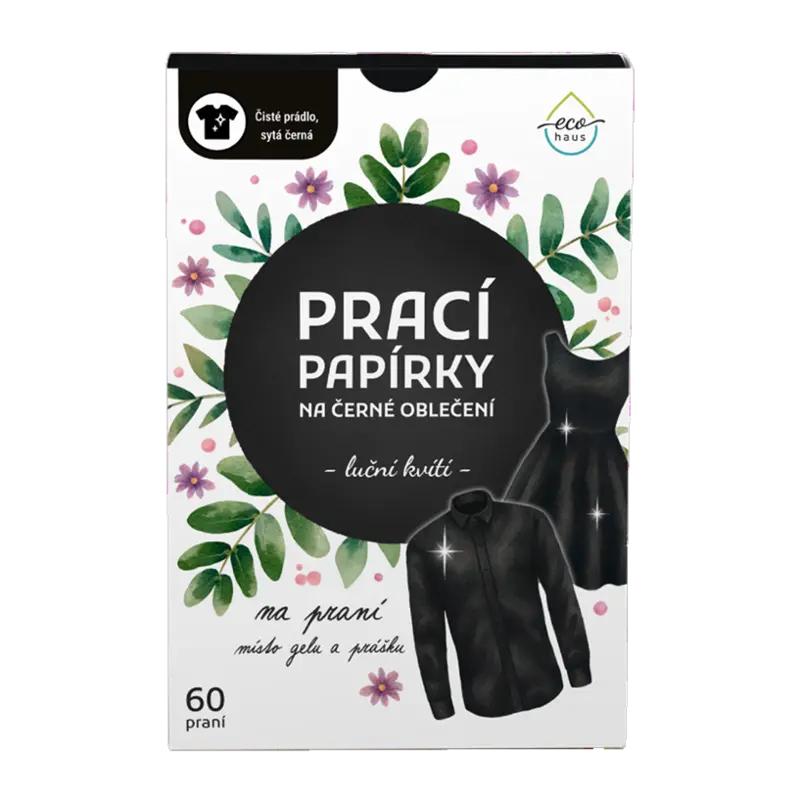 EcoHaus Prací papírky na černé oblečení, 60 ks