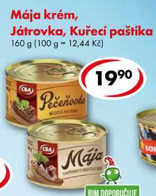 Mája krém, Játrovka, Kuřecí paštika, 160 g 