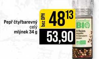 Pepř čtyřbarevný celý mlýnek 34 g