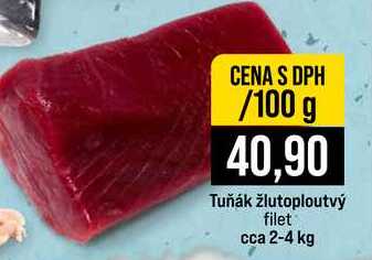 Tuňák žlutoploutvý filet cca 2-4 kg 100g 
