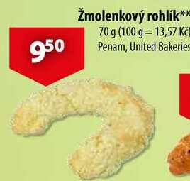 Žmolenkový rohlík, 70 g