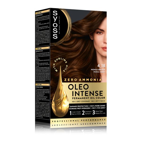 Syoss Oleo Intense Permanentní barva na vlasy 4-18 Hnědá moka