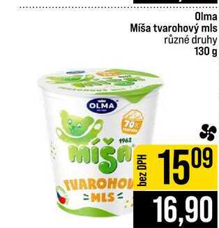 Olma Míša tvarohový mls různé druhy 130 g 
