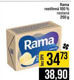 Rama rostlinná 100 % neslaná 250 g v akci