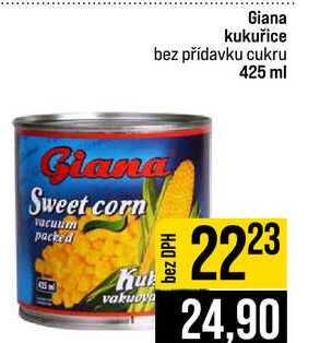 Giana kukuřice bez přídavku cukru 425 mi