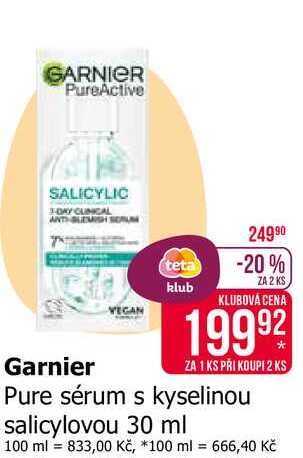Garnier Pure sérum s kyselinou salicylovou 30 ml