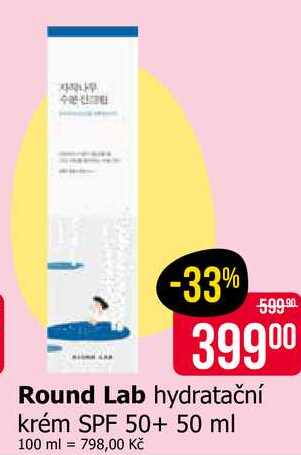 Round Lab hydratační krém SPF 50+ 50 ml