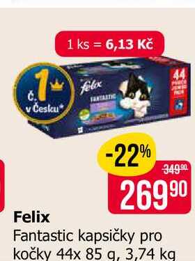 Fantastic kapsičky pro kočky 44x 85 g, 3,74 kg