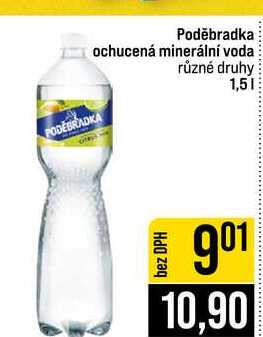 Poděbradka ochucená minerální voda různé druhy 1,5l