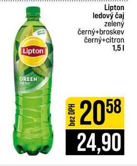 Lipton ledový čaj zelený černý+broskev černý+citron 1,5l