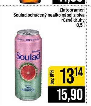 Zlatopramen Soulad ochucený nealko nápoj z piva různé druhy 0,5l