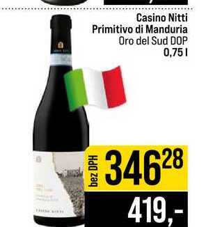 Casino Nitti Primitivo di Manduria Oro del Sud DOP 0,75l