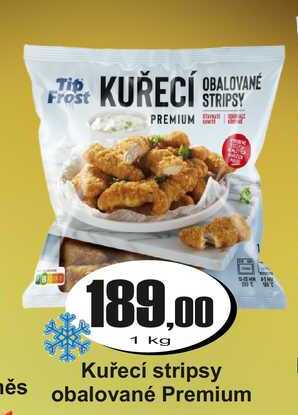 Kuřecí stripsy B měs obalované Premium 1 kg