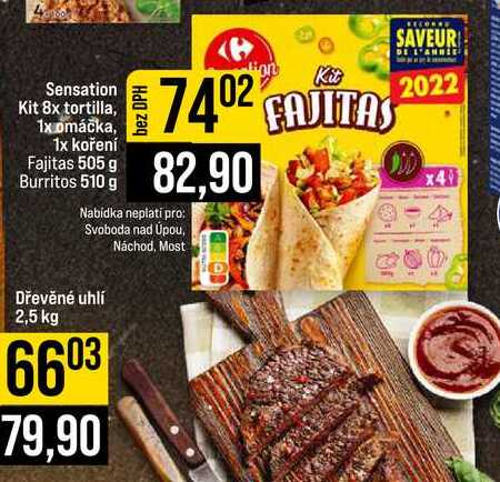 Sensation Kit 8x tortilla, 1x omáčka, 1x koření Fajitas 505 g Burritos 510 g