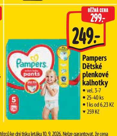 Pampers Dětské plenkové kalhotky vel. 3-7 25-40 ks