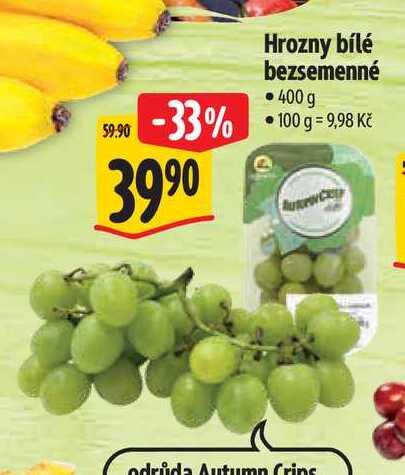  Hrozny bílé bezsemenné 400g 