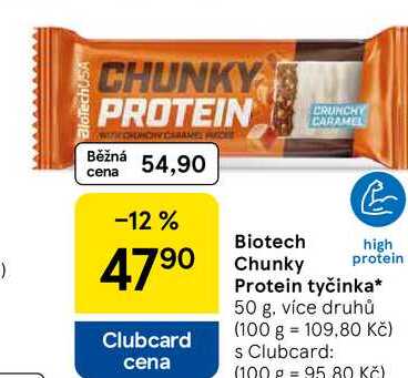 Biotech Chunky protein Protein tyčinka, 50 g, více druhů