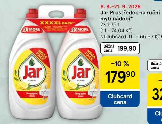 Jar Prostředek na ruční mytí nádobí, 2x 1.35 l