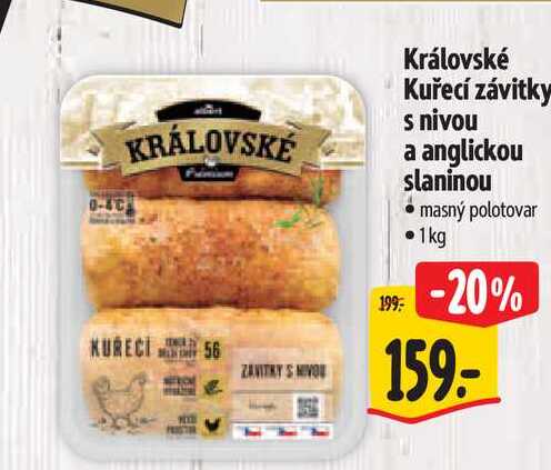 Královské Kuřecí závitky s nivou a anglickou slaninou 1 kg
