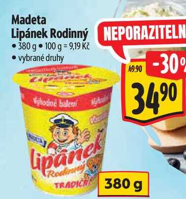 Madeta Lipánek Rodinný 380 g