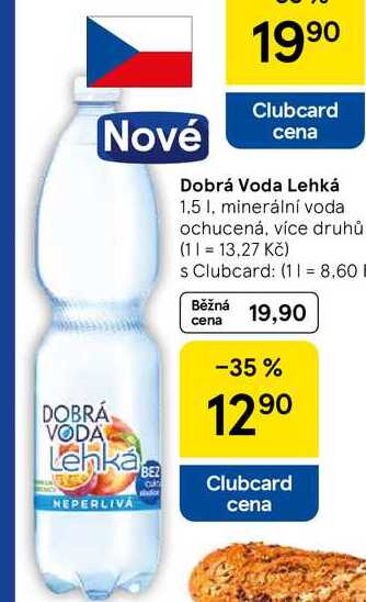 Dobrá Voda Lehká, 1,5 l, minerální voda ochucená, více druhů
