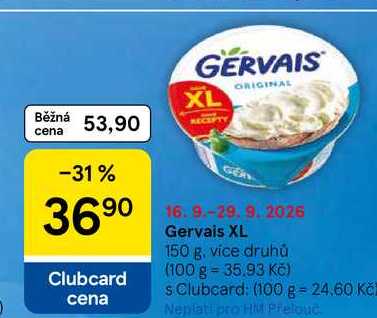 Gervais XL, 150 g, více druhů