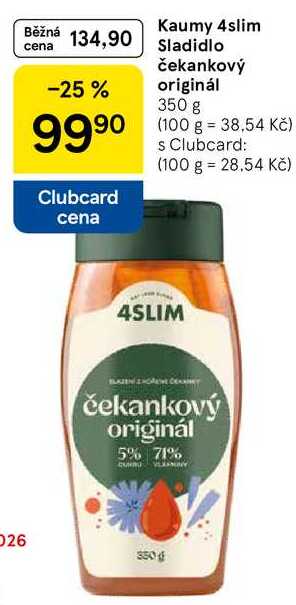 Kaumy 4slim Sladidlo čekankový originál, 350 g