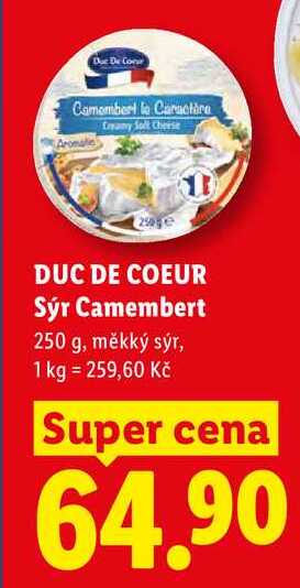 DUC DE COEUR Sýr Camembert, 250 g