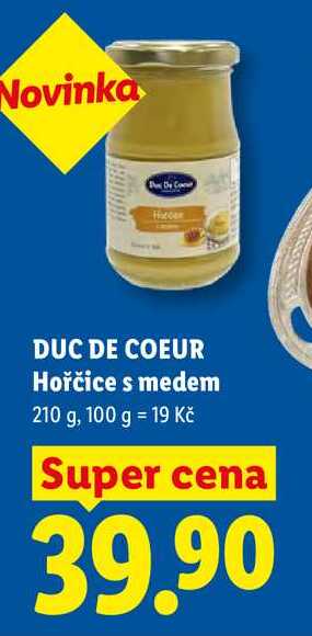 DUC DE COEUR Hořčice s medem, 210 g