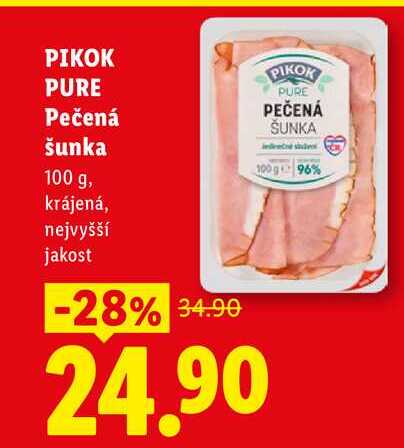 PIKOK PURE Pečená šunka, 100 g