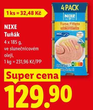 NIXE Tuňák, 4x 185 g
