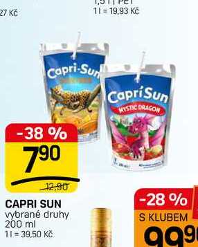 CAPRI SUN vybrané druhy 200 ml