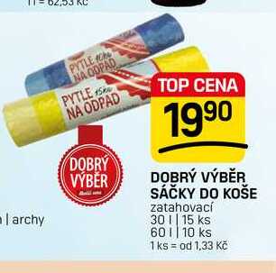DOBRÝ VÝBĚR SÁČKY DO KOŠE zatahovací 301|15 ks