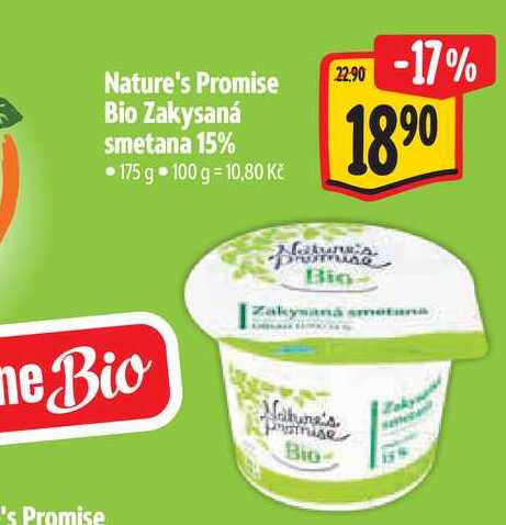 Nature's Promise Bio Zakysaná smetana 15% 175 g