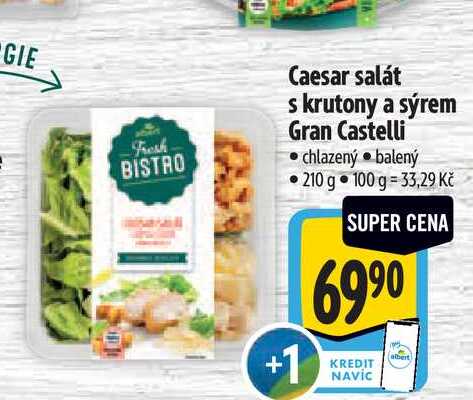   Caesar salát s krutony a sýrem Gran Castelli  210 g