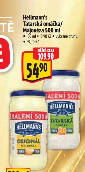 Hellmann's Tatarská omáčka/ Majonéza 500 ml