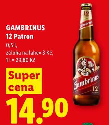 GAMBRINUS 12 Patron, 0,5 l