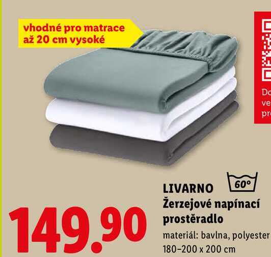 LIVARNO žerzejové napínací prostěradlo