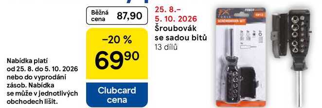 Šroubovák se sadou bitů, 13 dílů