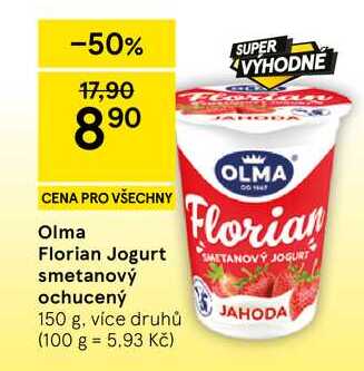 Olma Florian Jogurt smetanový ochucený, 150 g, více druhů